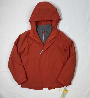 Cat & Jack Kids 3-in-1 Rain Jacket Hooded Fleece Liner Orange Size M (8)